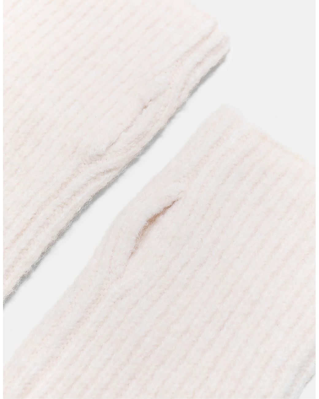 Stradivarius White Fäustlinge