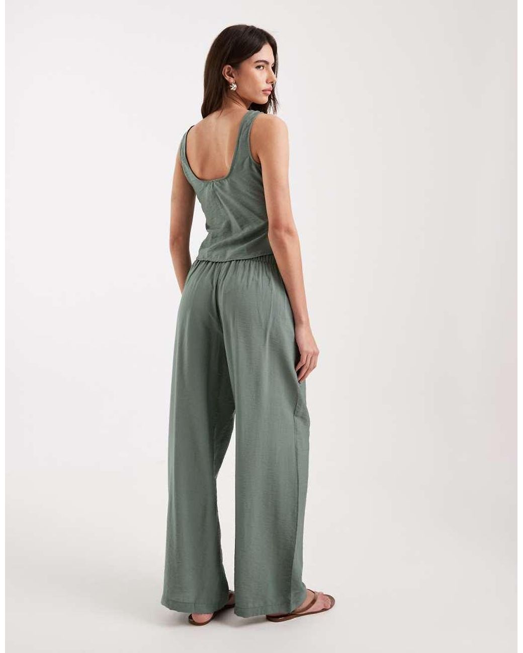 Vero Moda Green Wide Leg Trouser Co-Ord