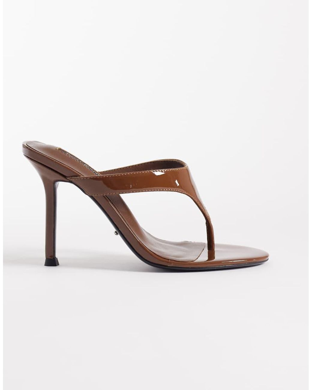 Tony Bianco Brown Dynasty Toe Thong Heeled Sandals