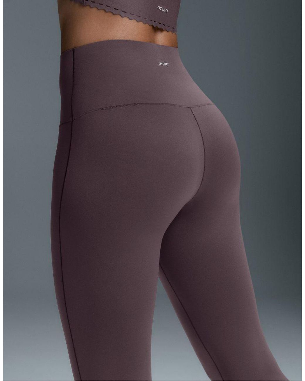 Oysho Gray Perfect-Adapt High-Rise Flare Trousers