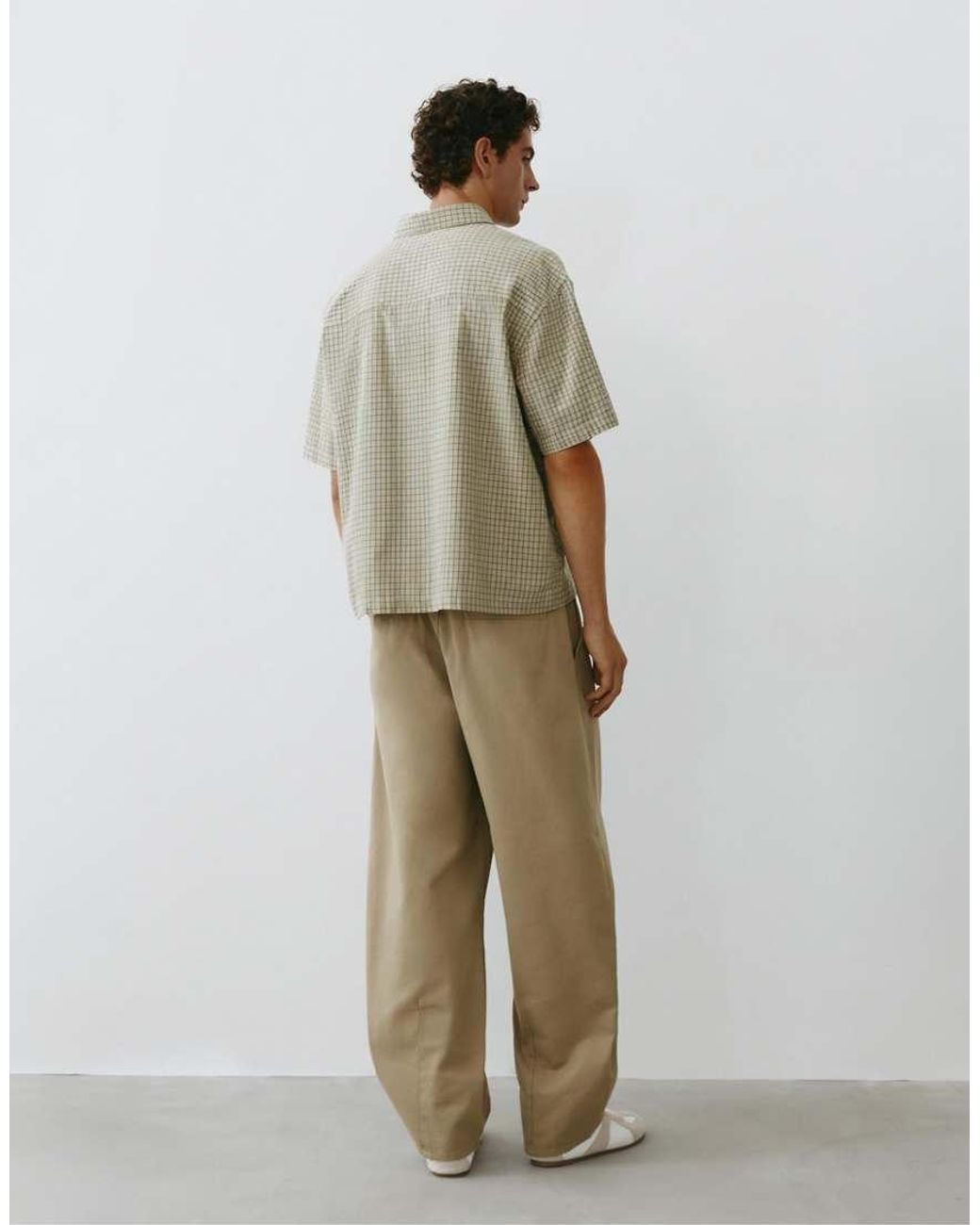 Pull&Bear Green Darted baggy Trousers for men