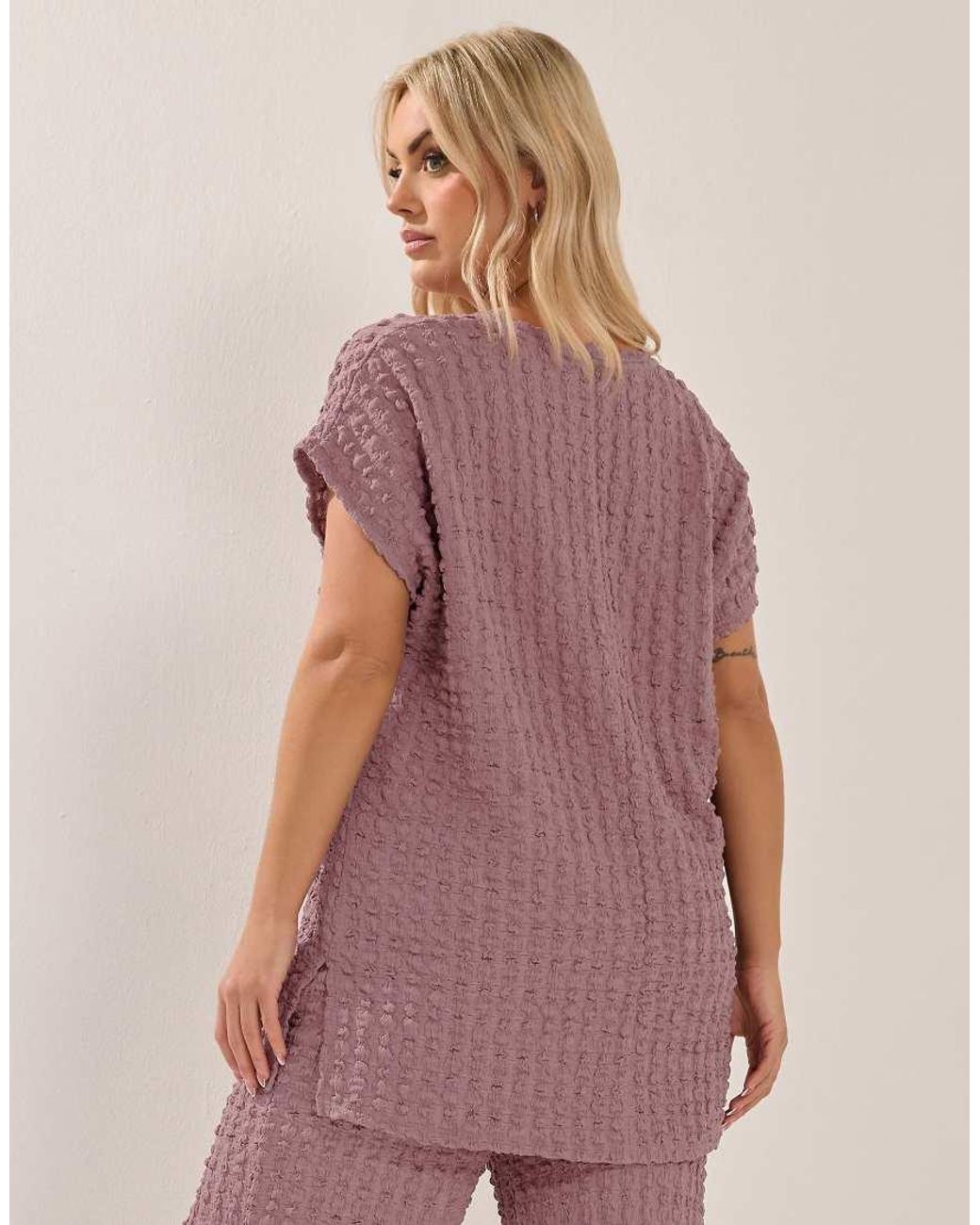 Yours Clothing Pink Bubble Textured T-Shirt