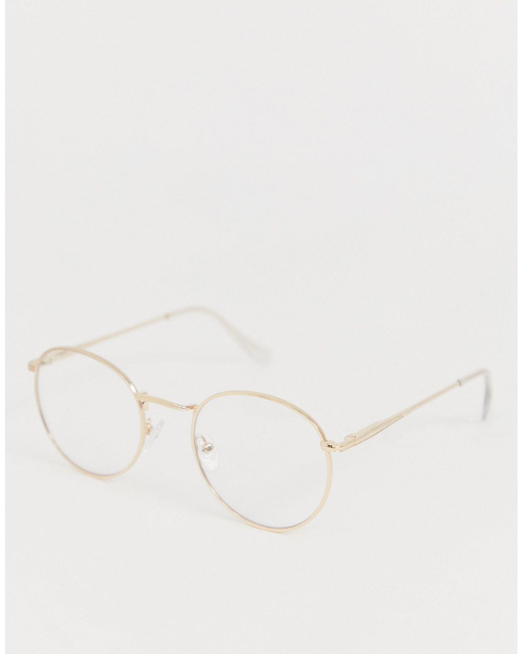 Gafas transparentes redondas con montura metálica dorada ASOS de hombre de  color Metálico | Lyst