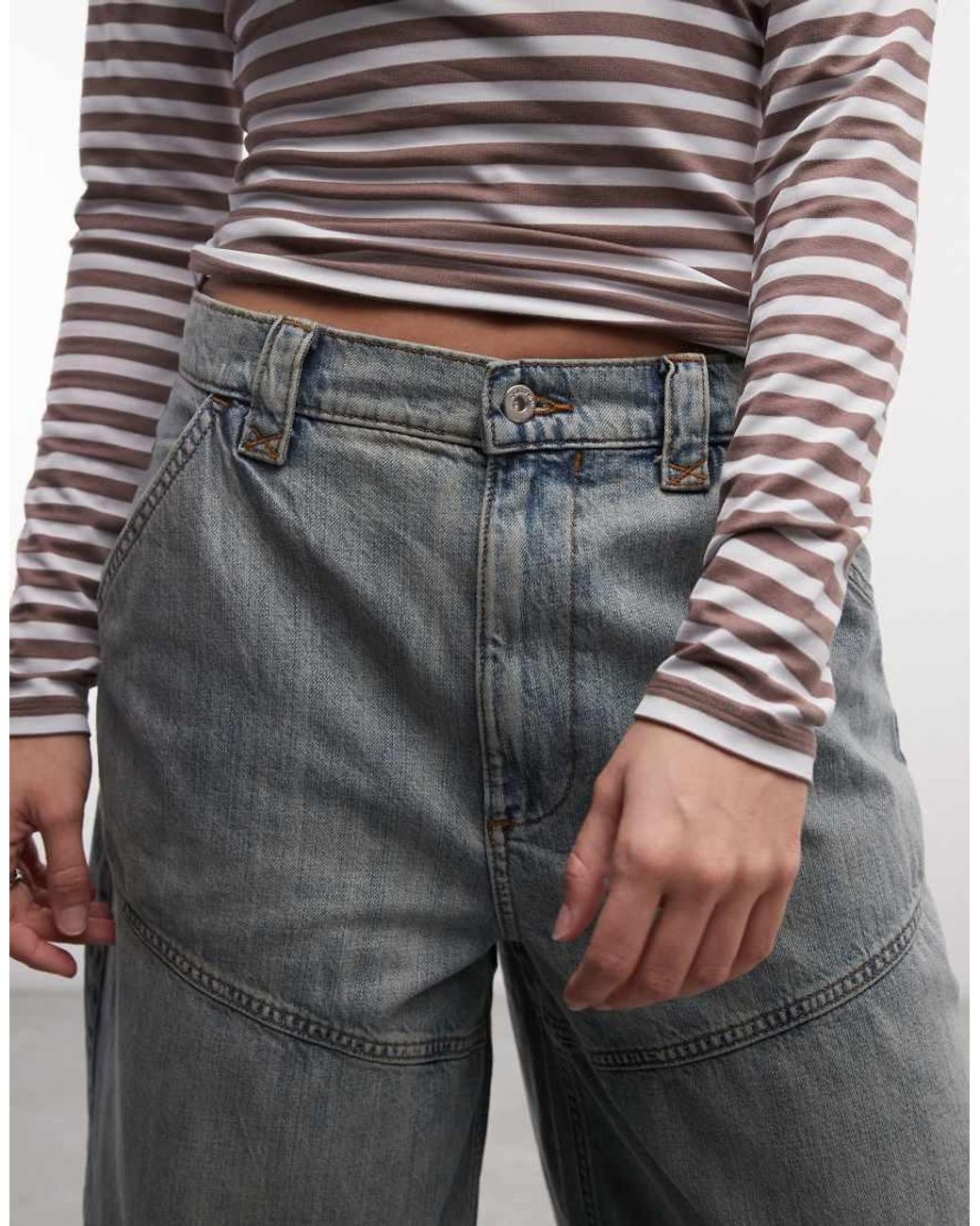 Collusion Gray Xl baggy Jeans With Seam Details