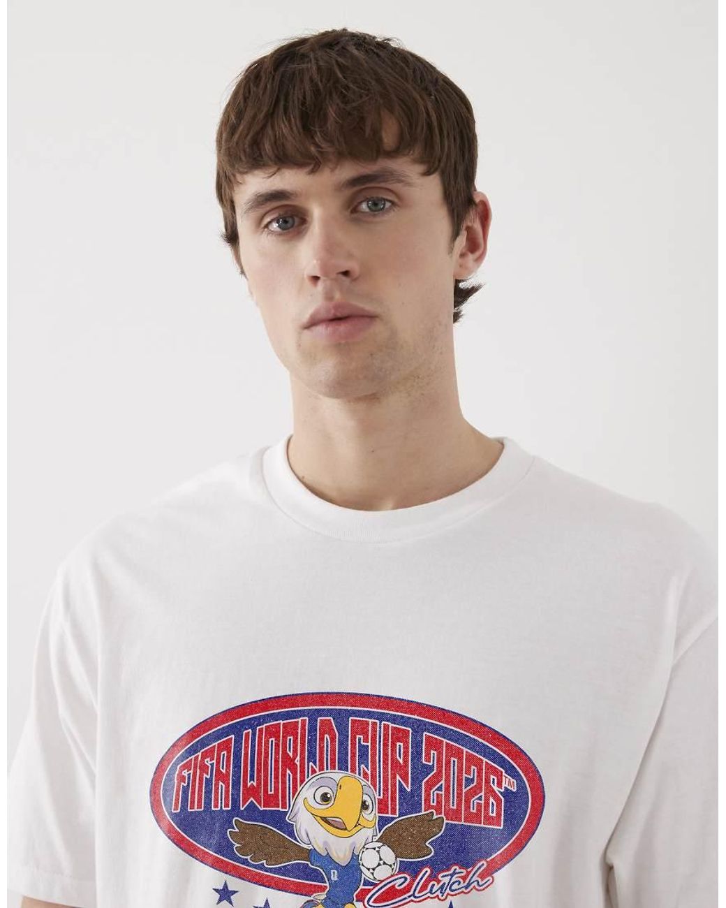 PRNT Natural Fifa World Cup Usa Mascot Relaxed Fit T-Shirt