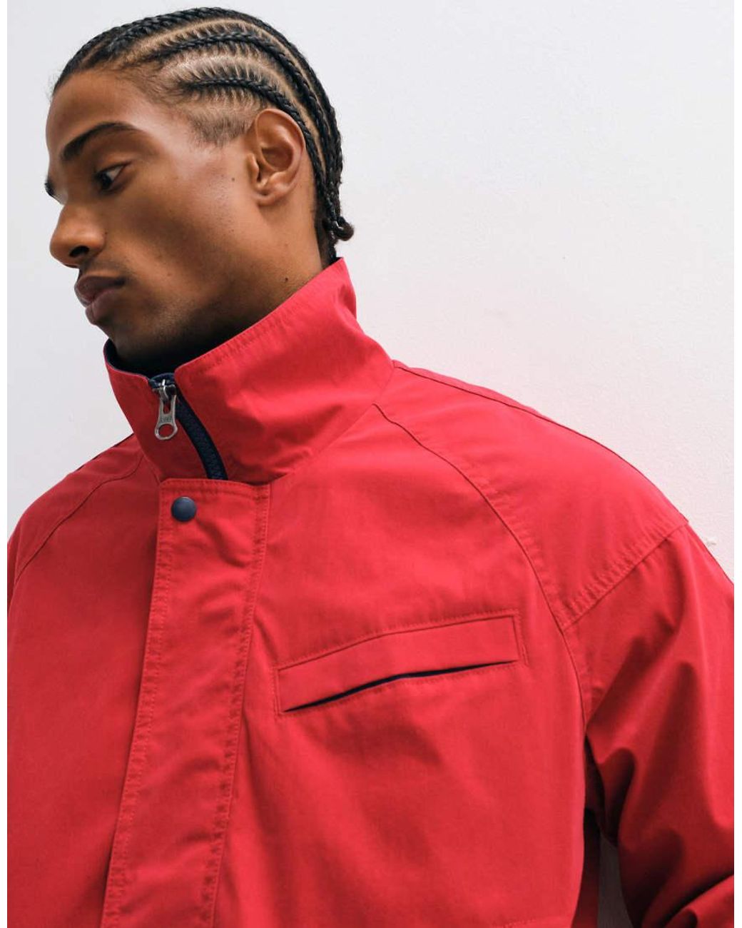 Abercrombie & Fitch Red Zip Up Jacket With Collar for men