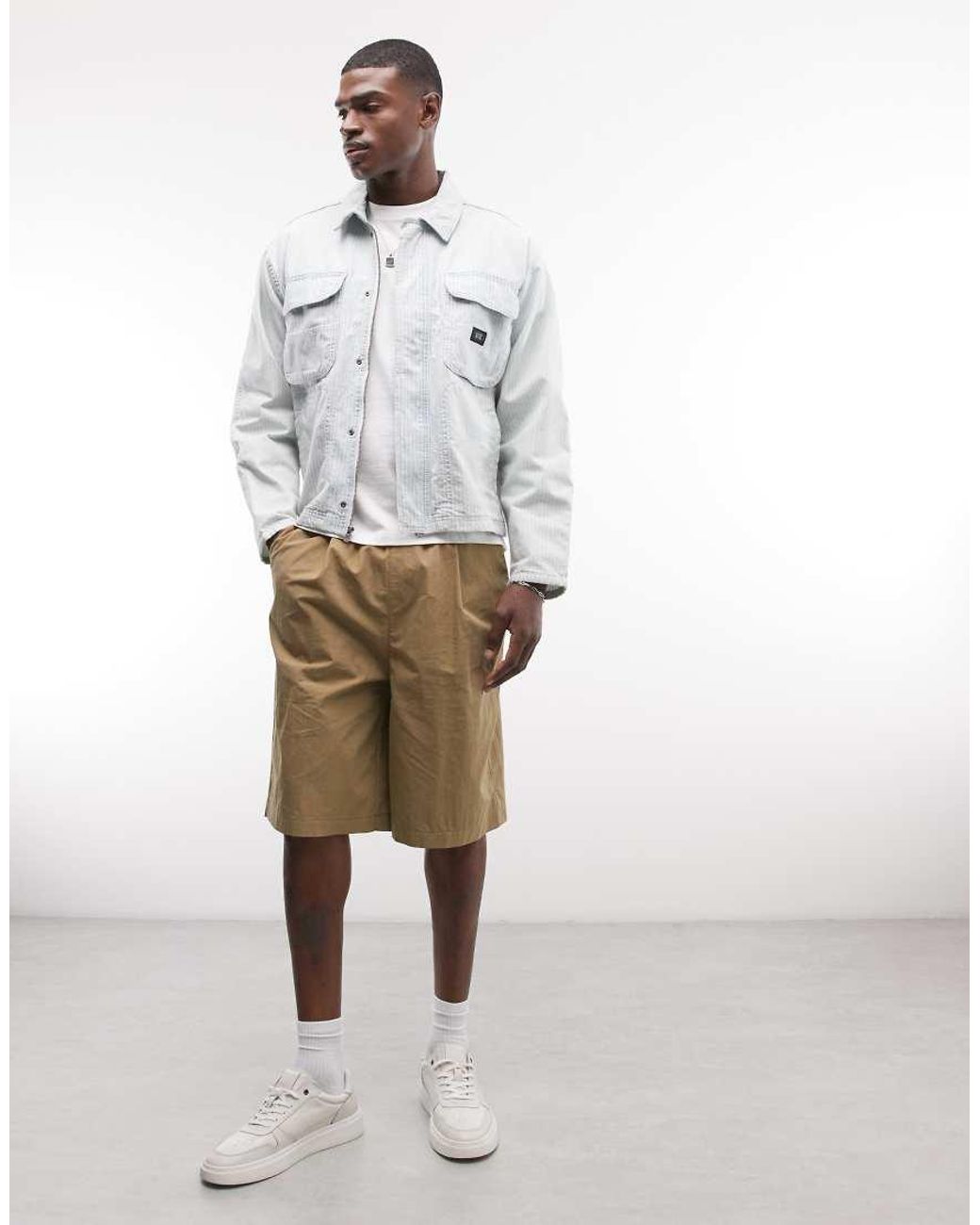 Vans Gray Umber Denim Stripe Jacket for men