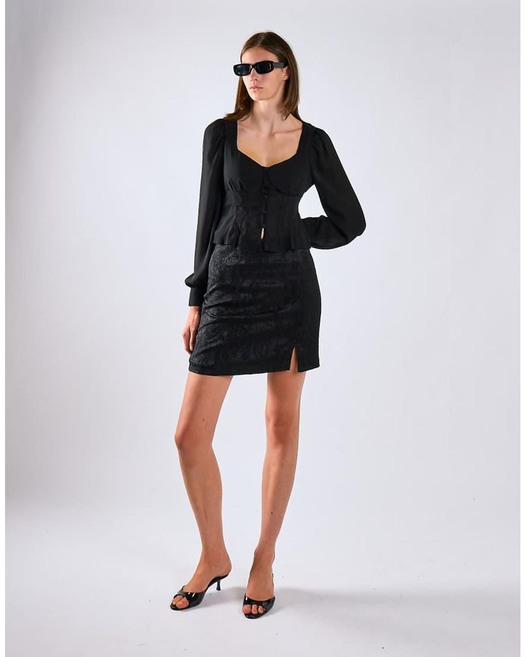 Glamorous Black Side Split Mini Skirt