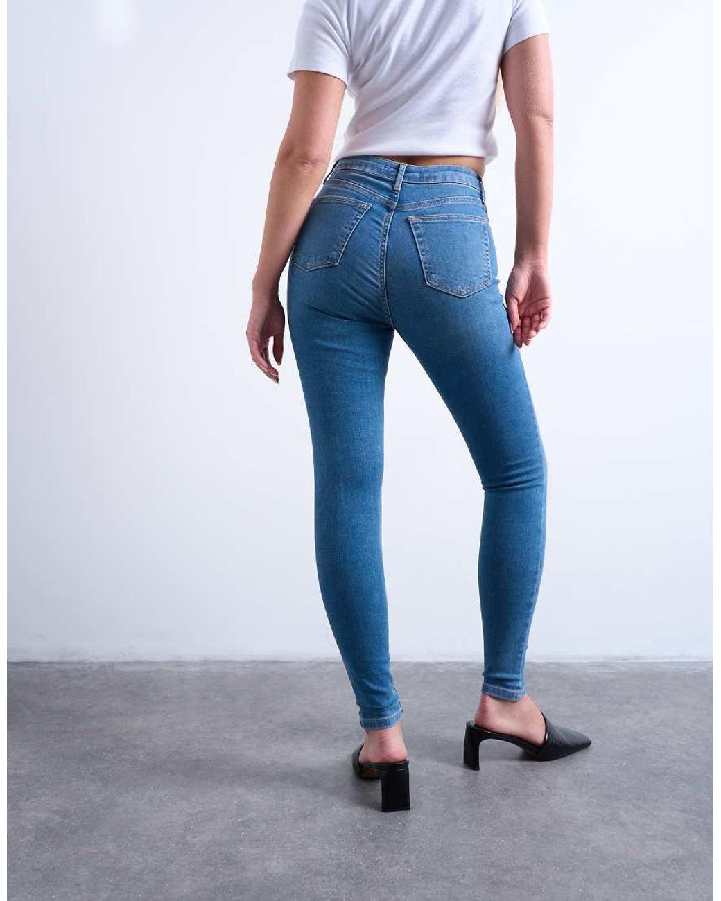 Topshop Hourglass Blue Jamie High Rise Skinny Jean