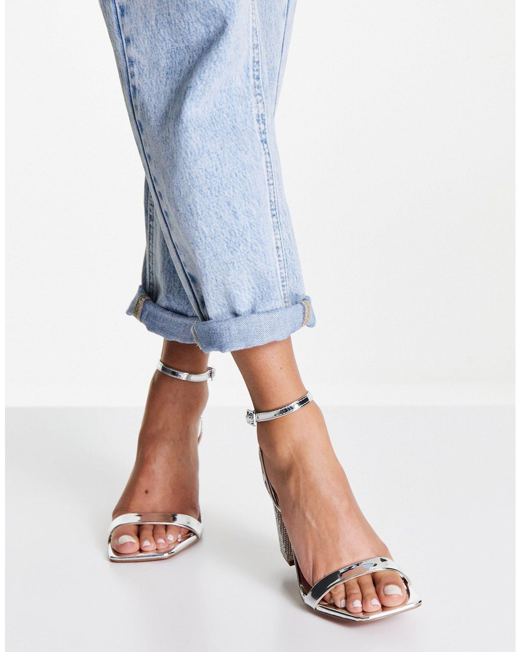 ASOS Nora Embellished Block Heel Barely 