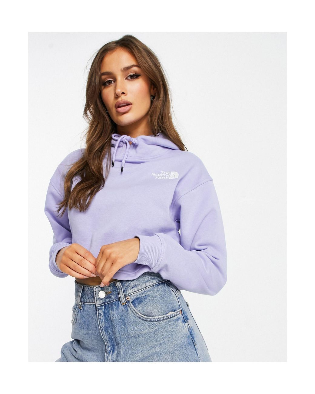 The North Face Trend Drop Cropped Hoodie in Purple - Lyst