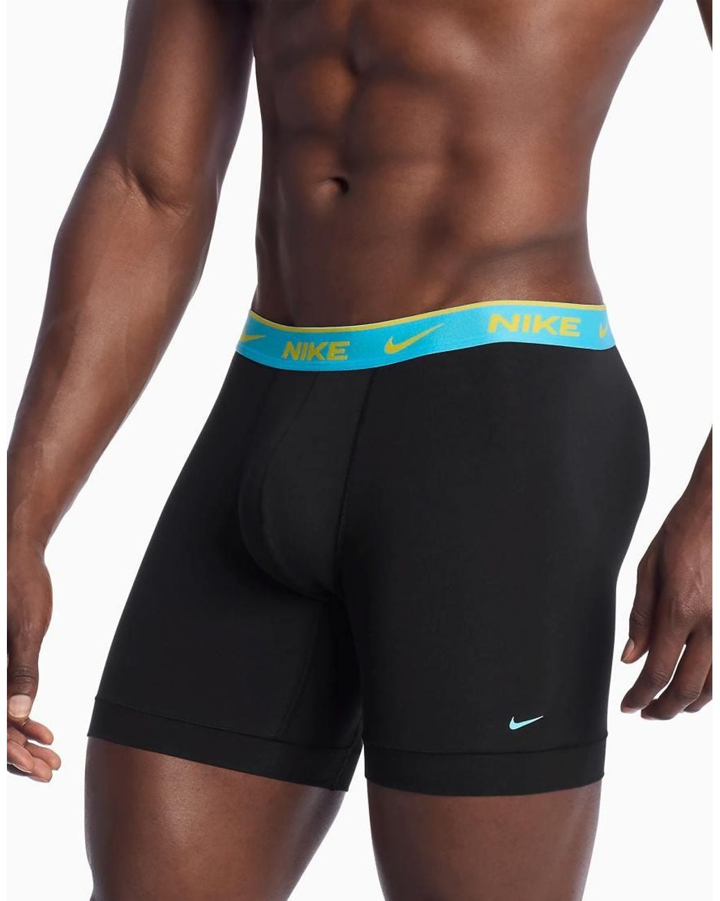 Nike Dri-fit Essential Cotton 3 Pack Boxer Briefs With Navy/red/blue Waistbands for men
