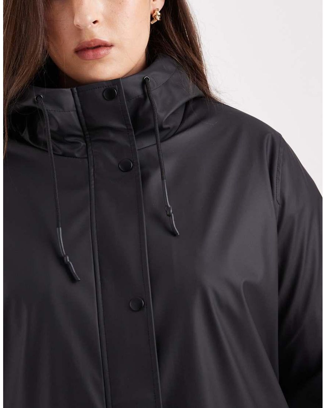 ONLY Black Hooded Raincoat