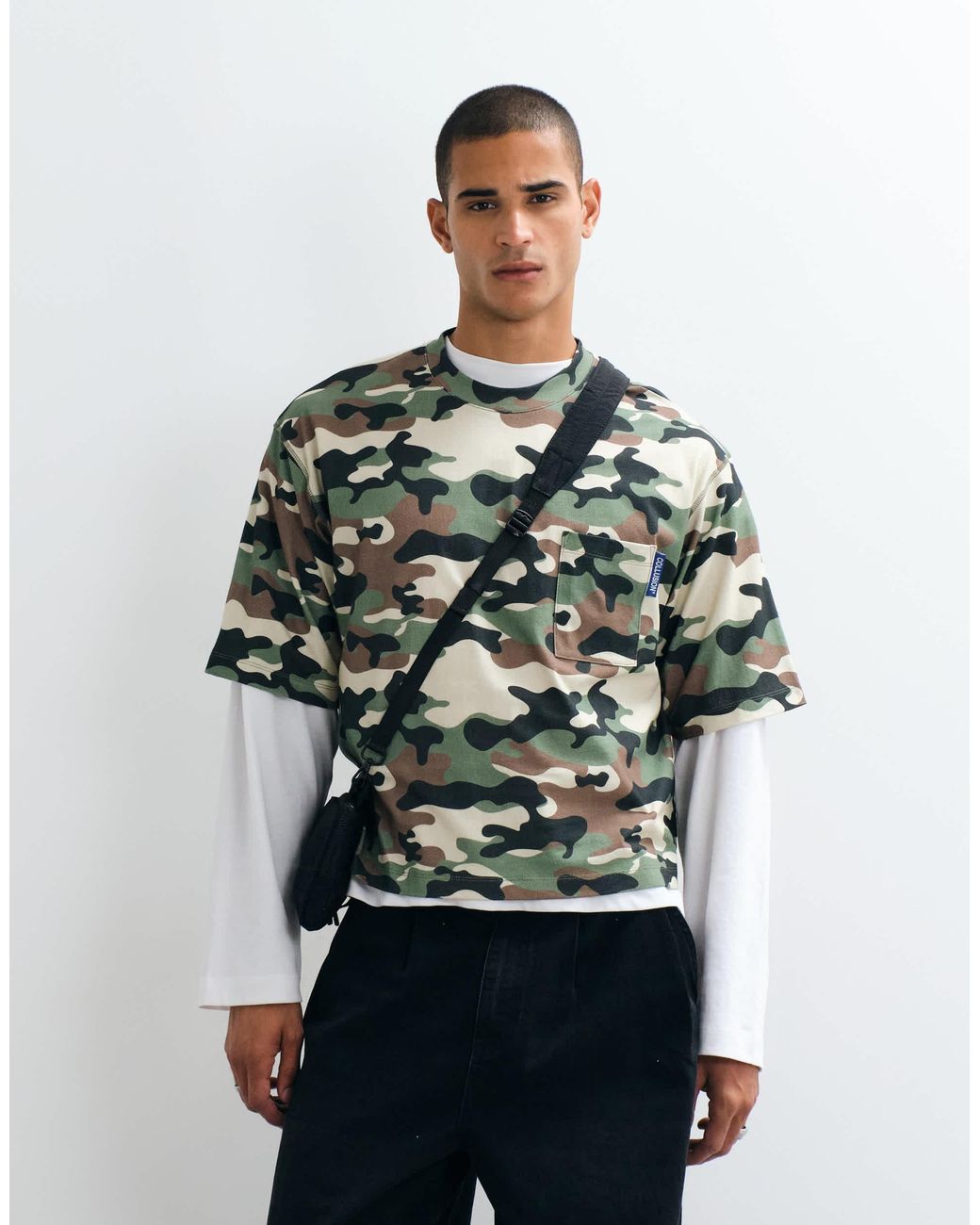 Collusion Green Boxy Tee for men