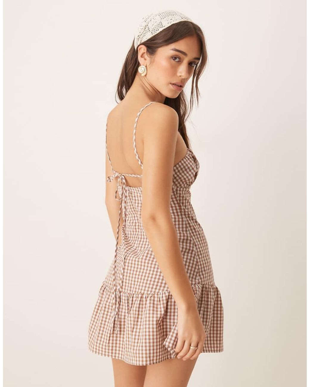 ASOS Natural Cami Panelled Mini Dress
