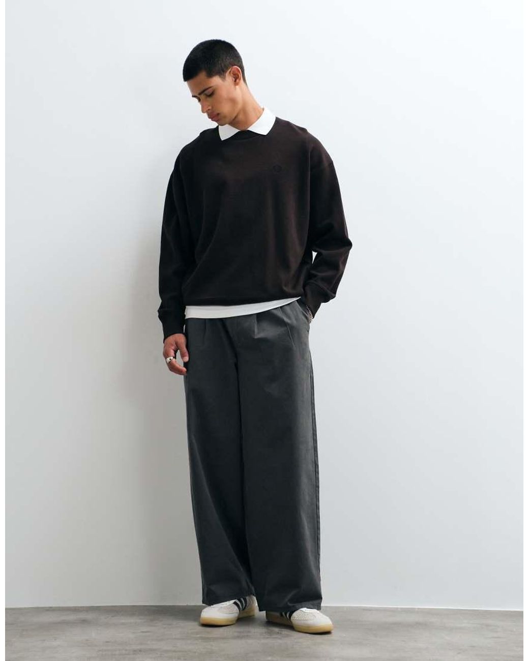 Fred Perry Black Tipped Crewneck Sweatshirt for men