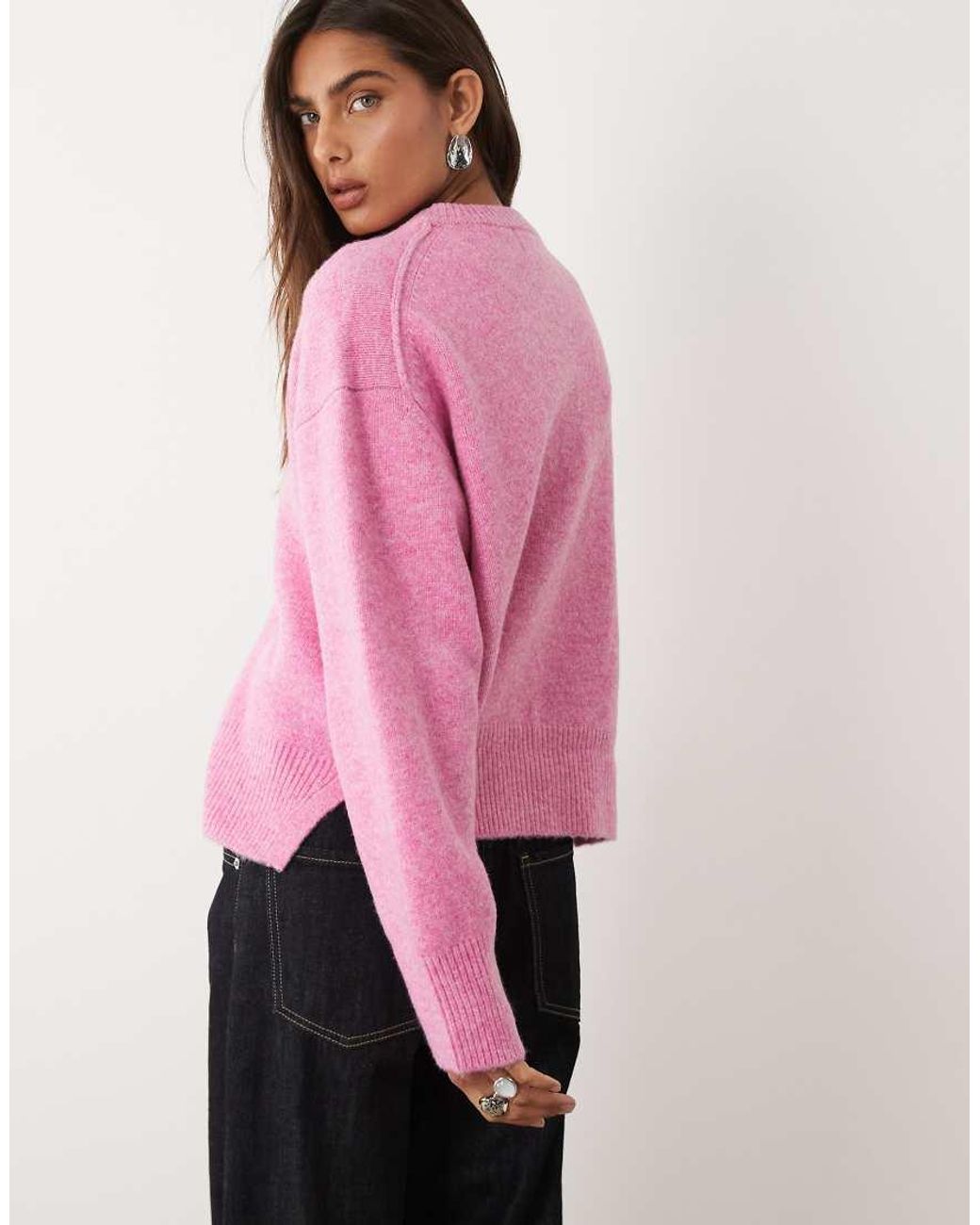 ASOS Pink Relaxed Cardigan With Side Split Detail
