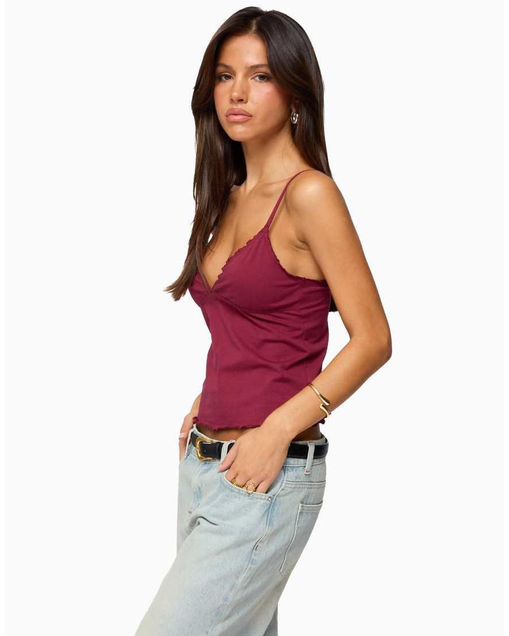Edikted Red Glendon Babydoll Top