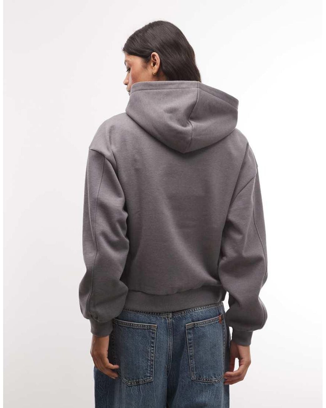 Collusion Gray Heavyweight Boxy Zip Thru Hoodie