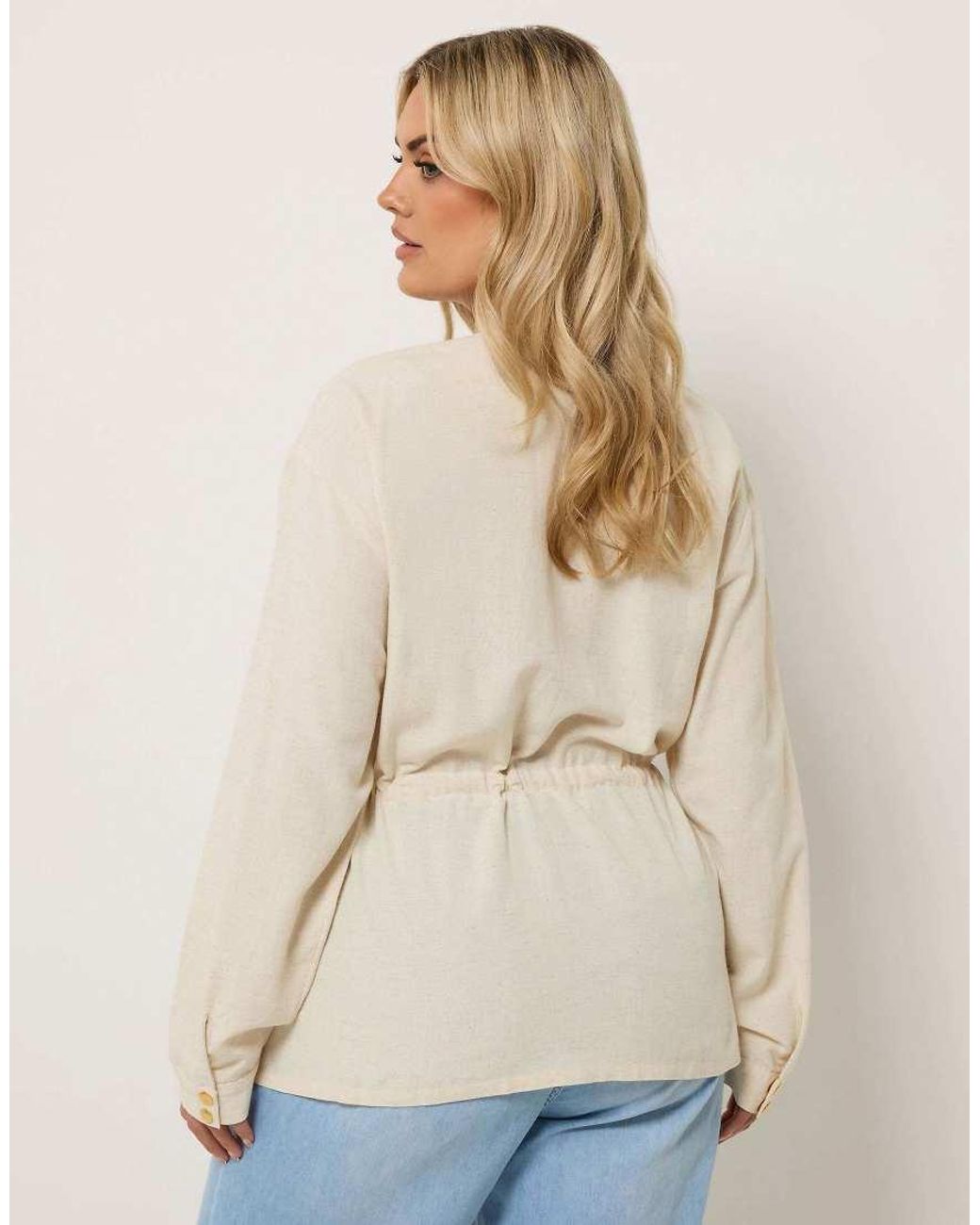 Yours Clothing Natural Linen Shacket
