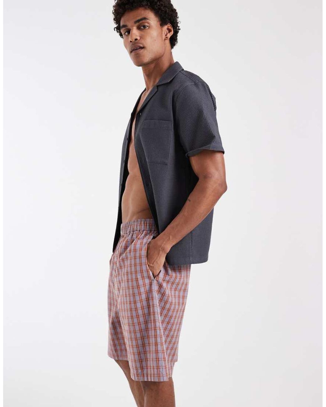 DOUBLE A by WOOD WOOD Blue 100% Cotton Alwin Pull-on Shorts for men