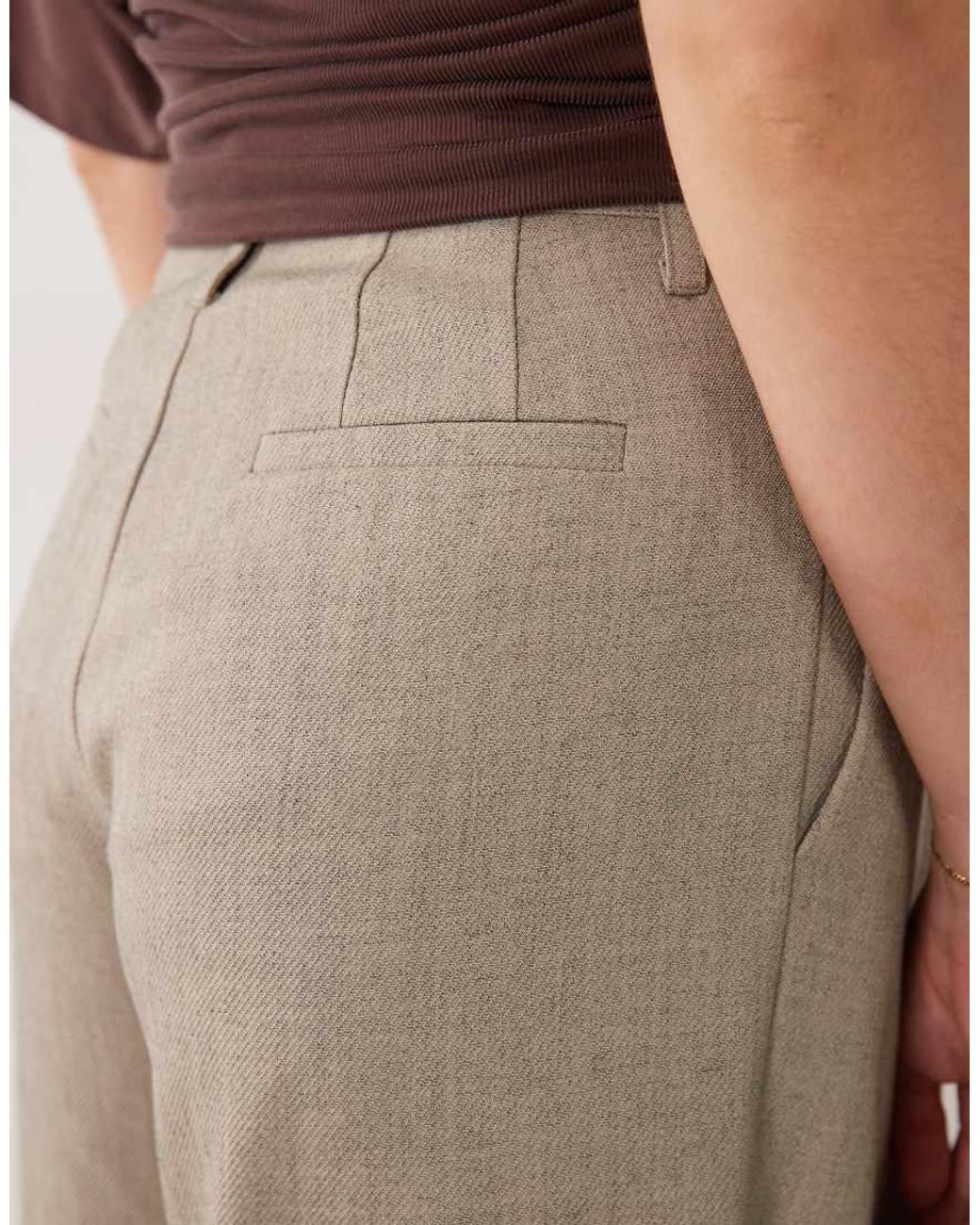 4th & Reckless Brown Tailored Belted Pleat Front Wide Leg Pants