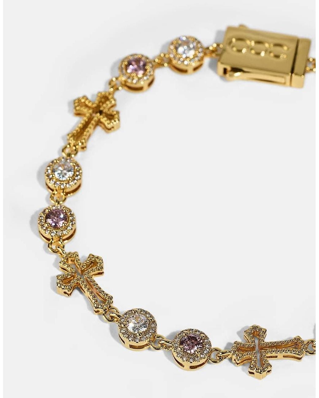 CERNUCCI Black Circle Cz & Cross Outline Multigem Bracelet