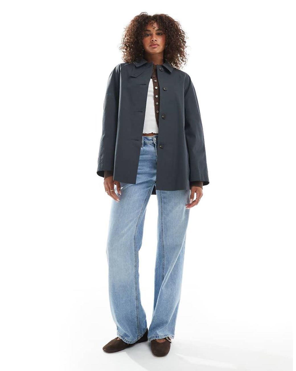 ASOS Blue Short Trench