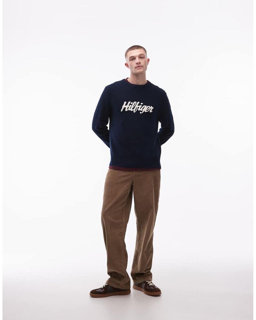 Tommy Hilfiger Blue Bubble Script Graphic Large Centre Logo for men
