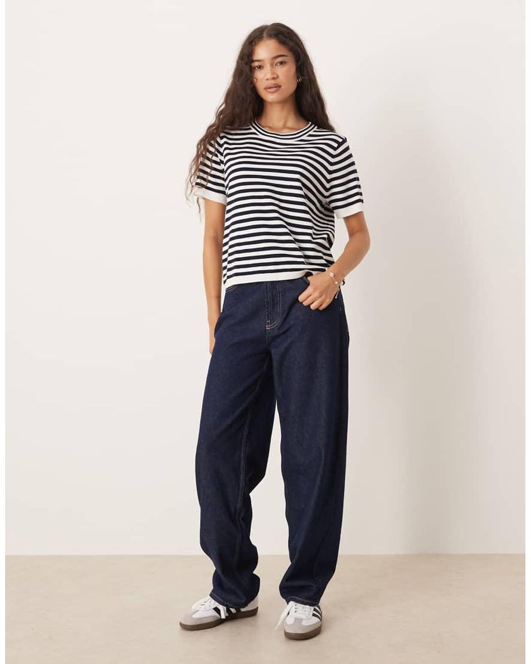 Mango Blue Short Sleeve Knit T-shirt