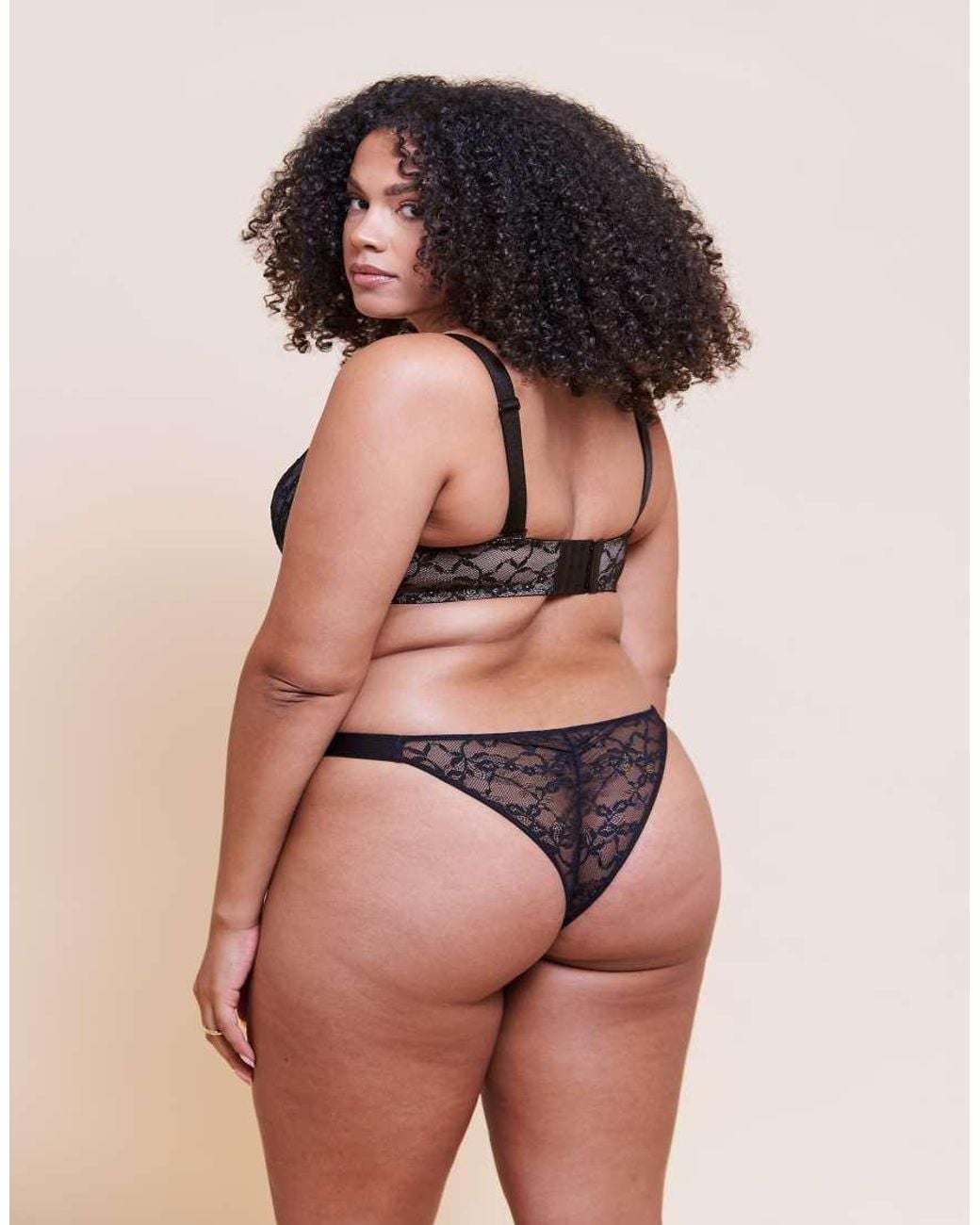 Curvy Kate Pink All Night Lace Tanga