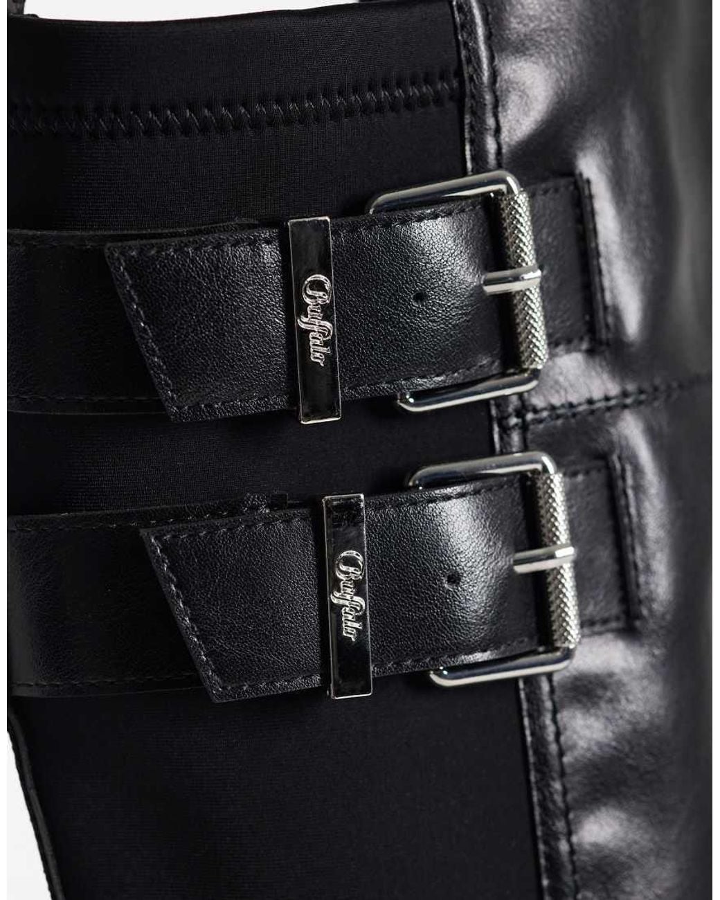Buffalo Black Stacy High Biker Boots