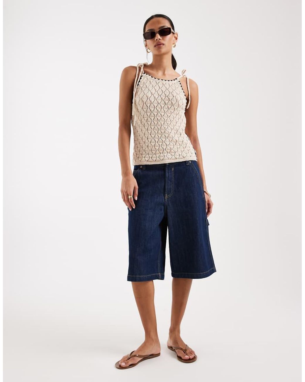 Aware Natural Crochet Halterneck Vest