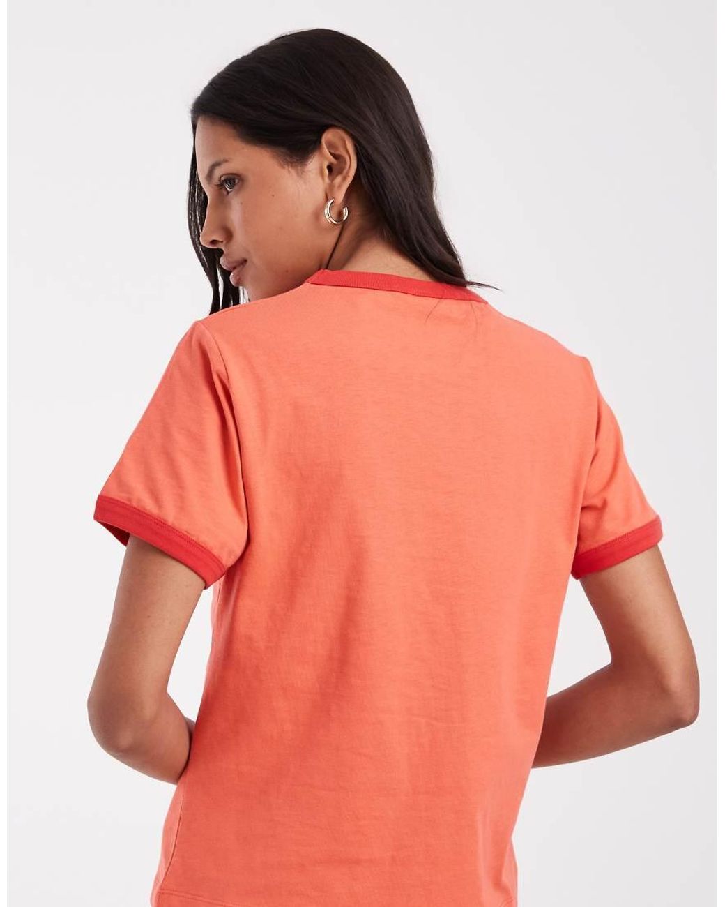 ASOS Red License Peanuts Snoopy Ringer Tee