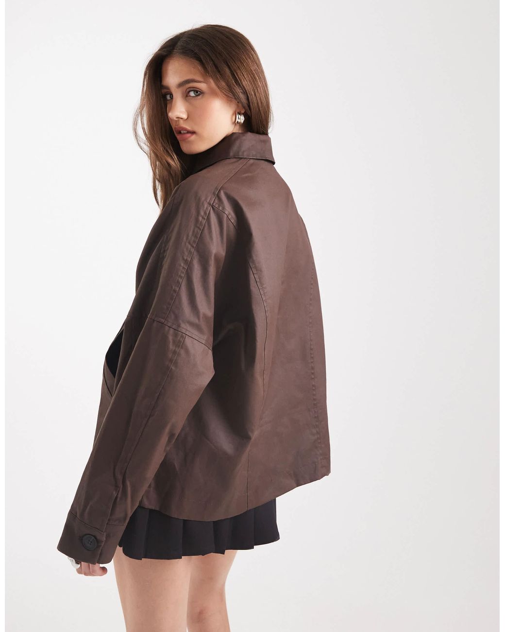 ASOS Brown Wax Harrington Jacket