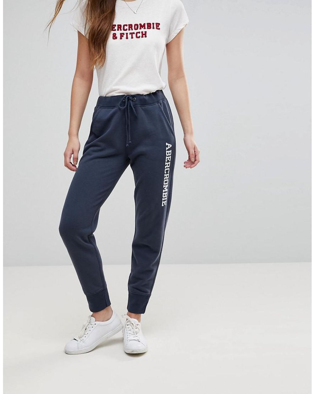 Abercrombie & Fitch Tapered Slim Jogger in Blue | Lyst