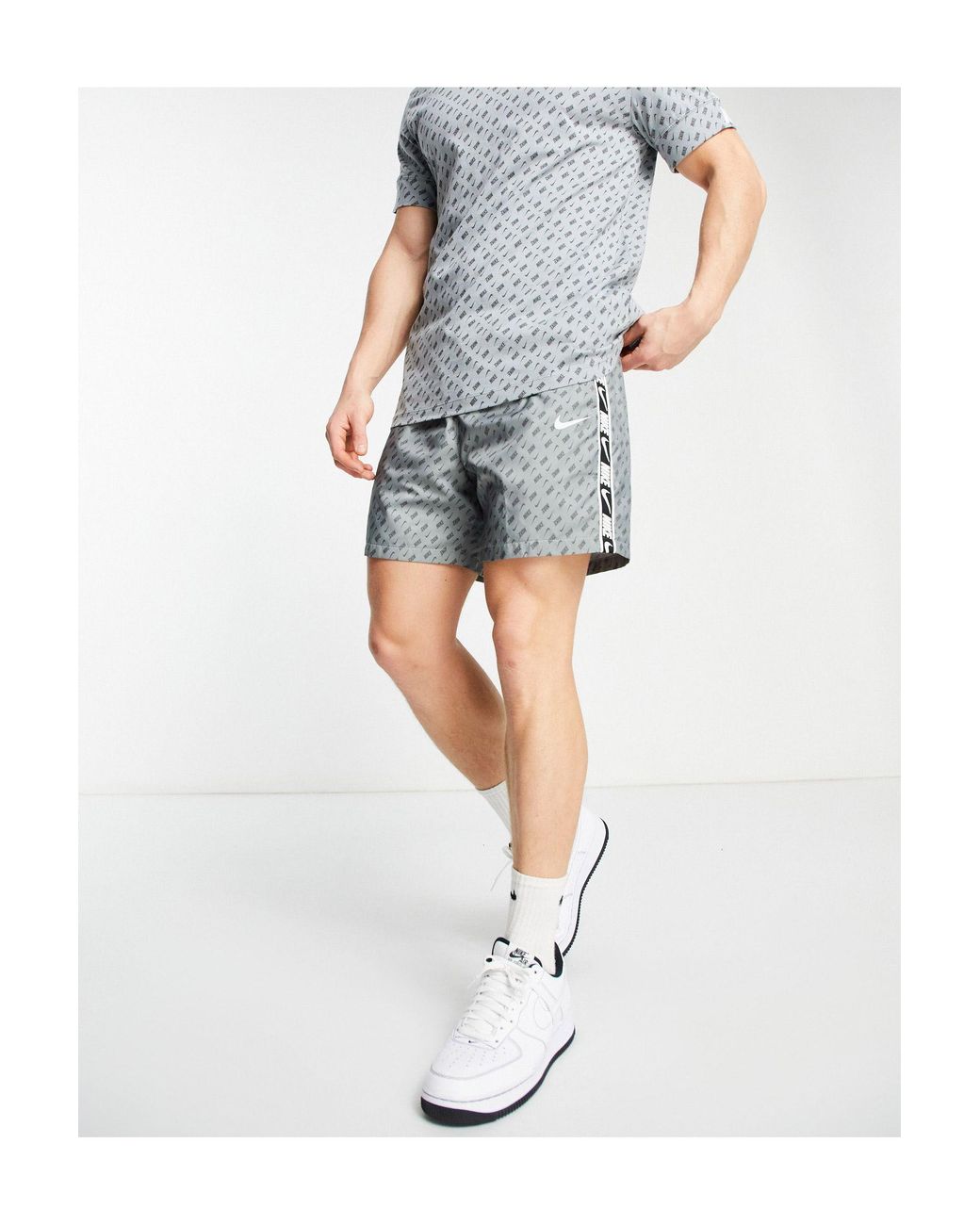 Nike Repeat Pack All Over Logo Print Woven Taping Shorts in Grey (Gray) for  Men | Lyst