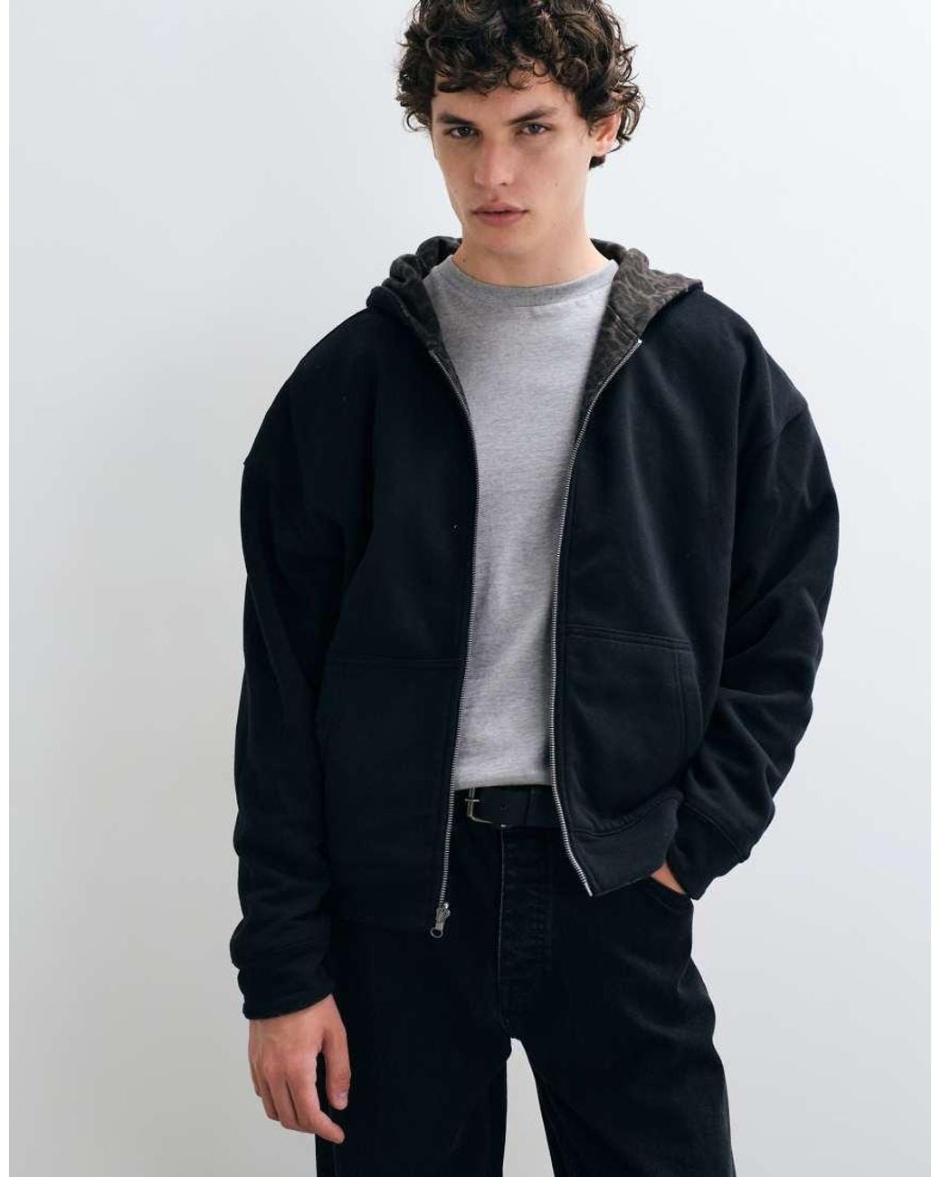 Hollister Blue Reversible Zip Up Hoodie for men