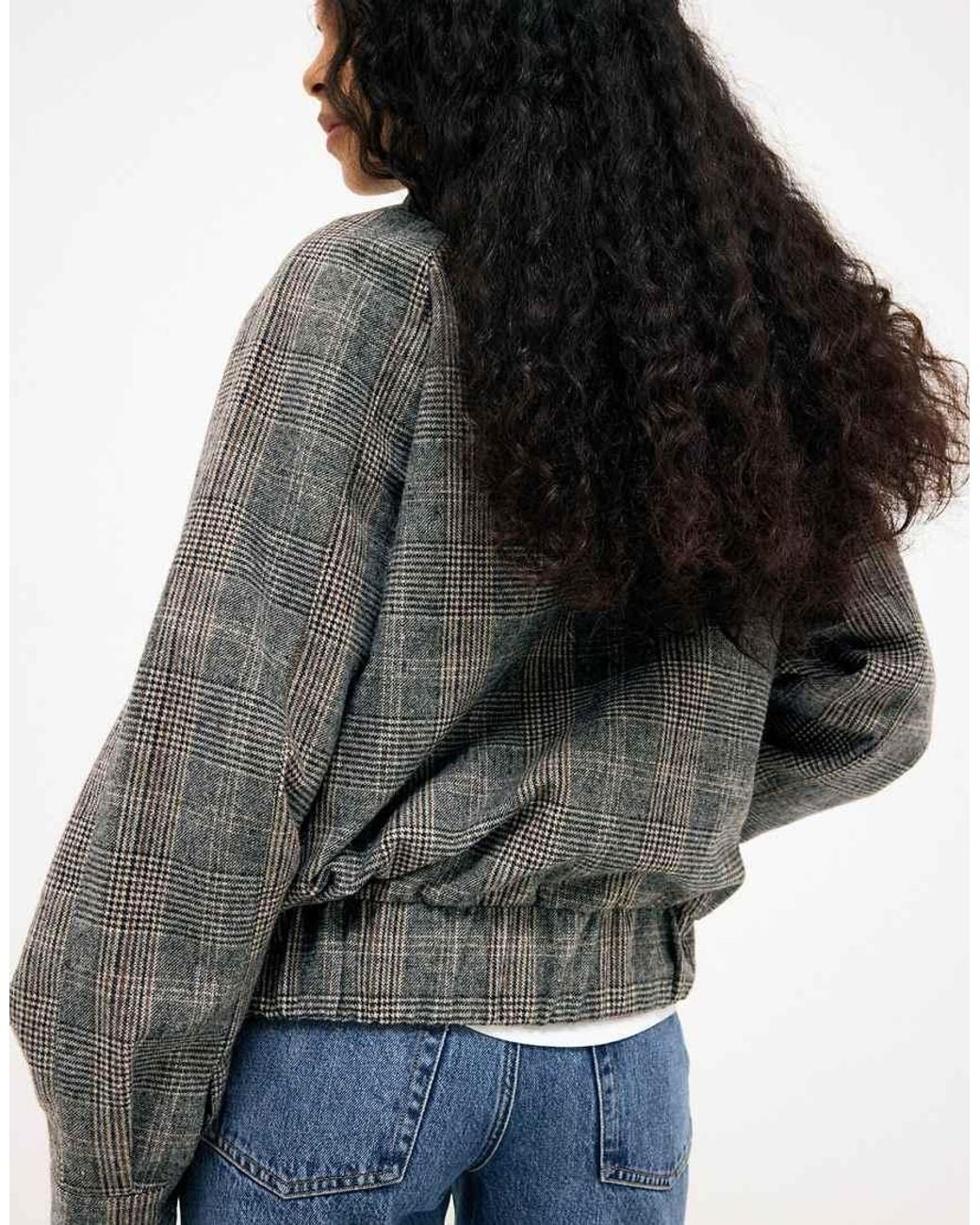 NA-KD Gray Raglan Sleeve Wool Blend Jacket