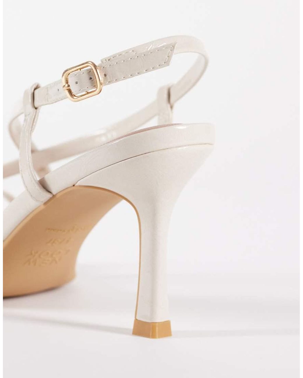 New Look Natural Multistrap Toe Loop Heeled Sandals