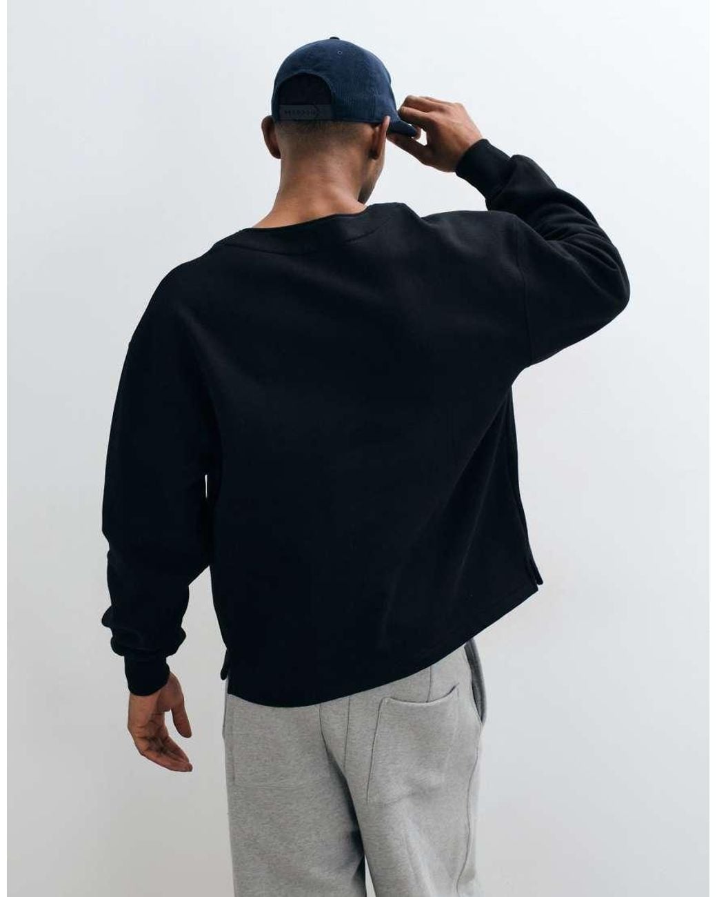 ASOS Blue Premium Heavyweight Oversized Henley for men