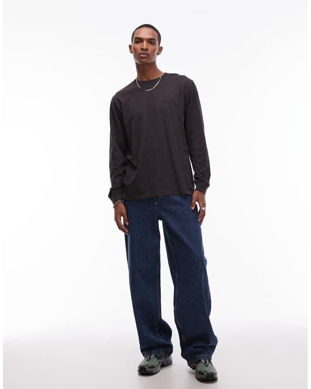 Element Blue Lowcase Logo Long Sleeve T-shirt for men
