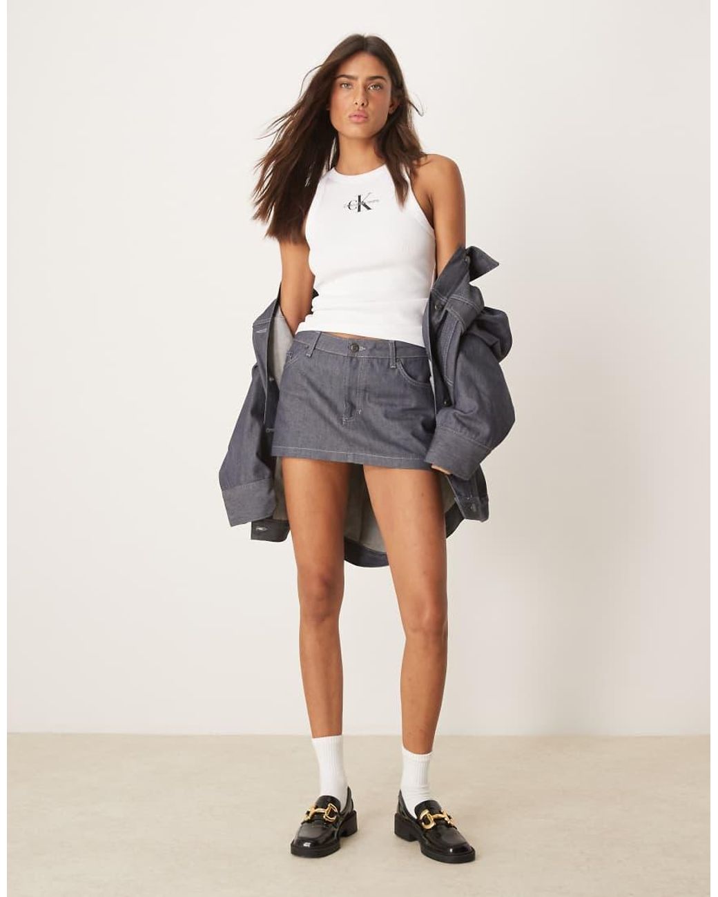 Calvin Klein Gray Monologo Rib Singlet