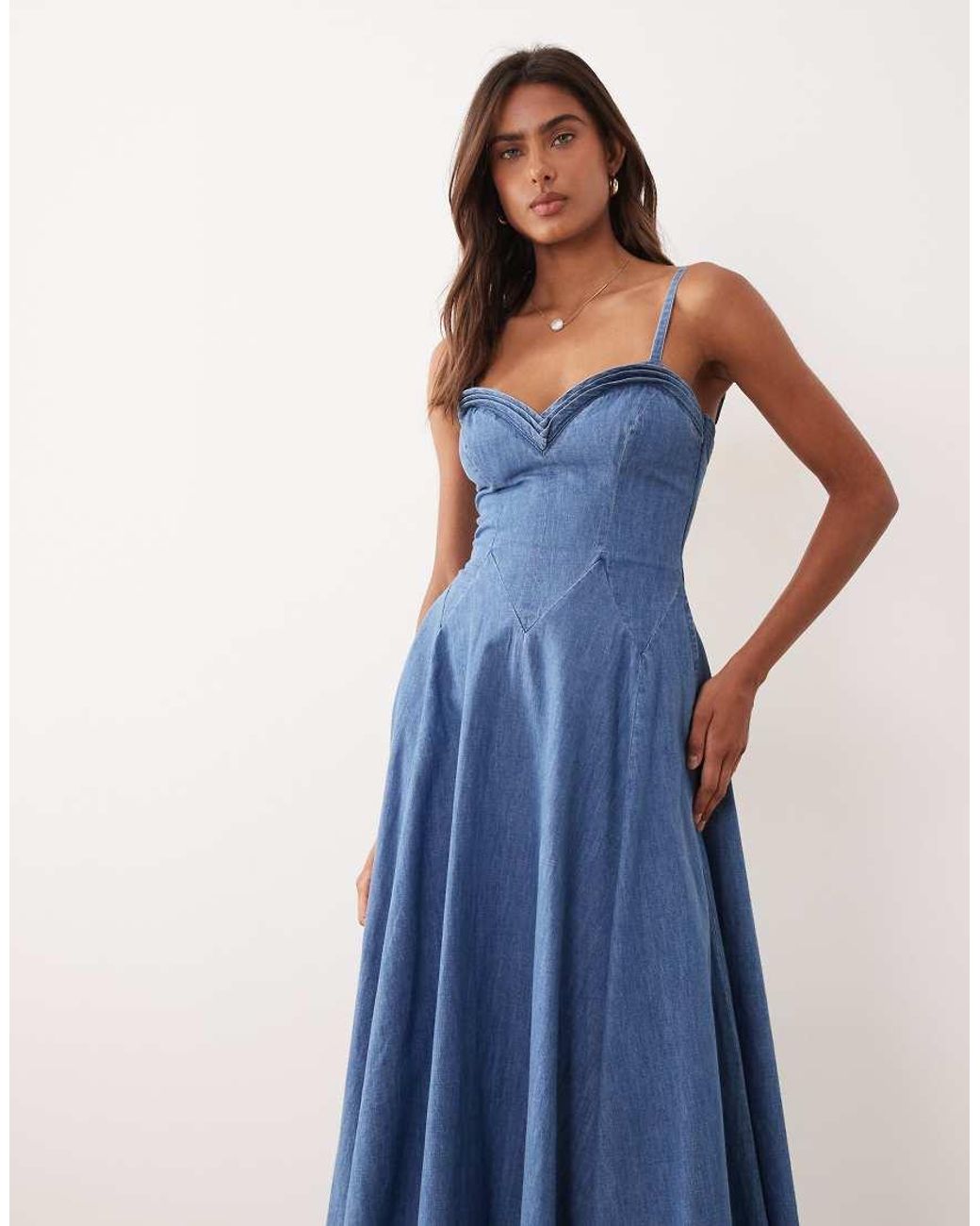 Free People Blue Drop Waist Midi Dress