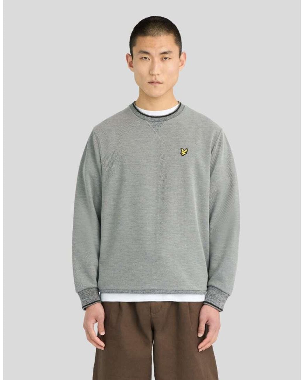 Lyle & Scott Gray Mid Layers Static Marl Interlock Sweatshirt for men