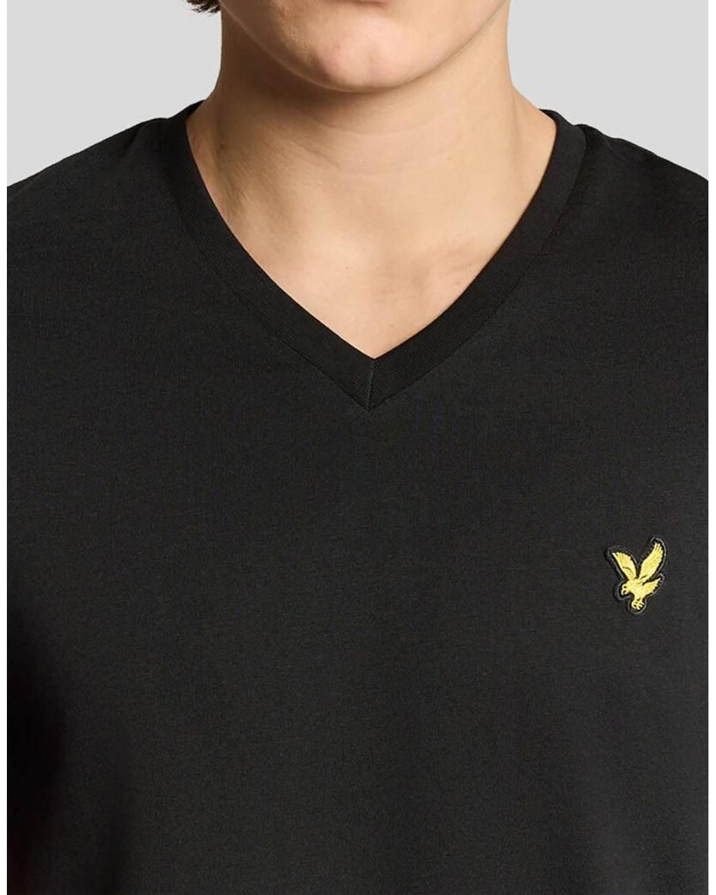 Lyle & Scott Black Ss T-Shirts V Neck T-Shirt for men