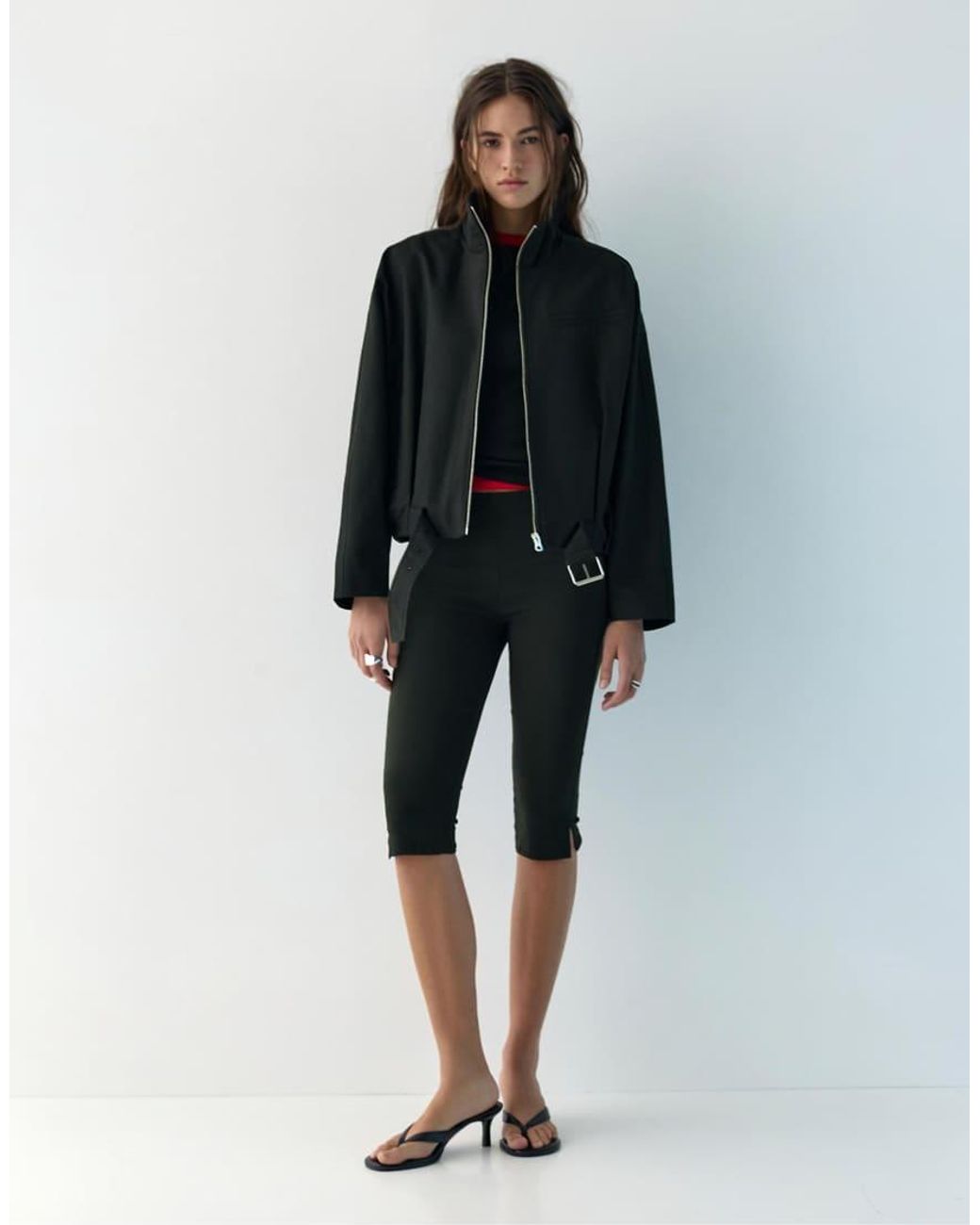 Pull&Bear Black Balloon Bomber Jacket