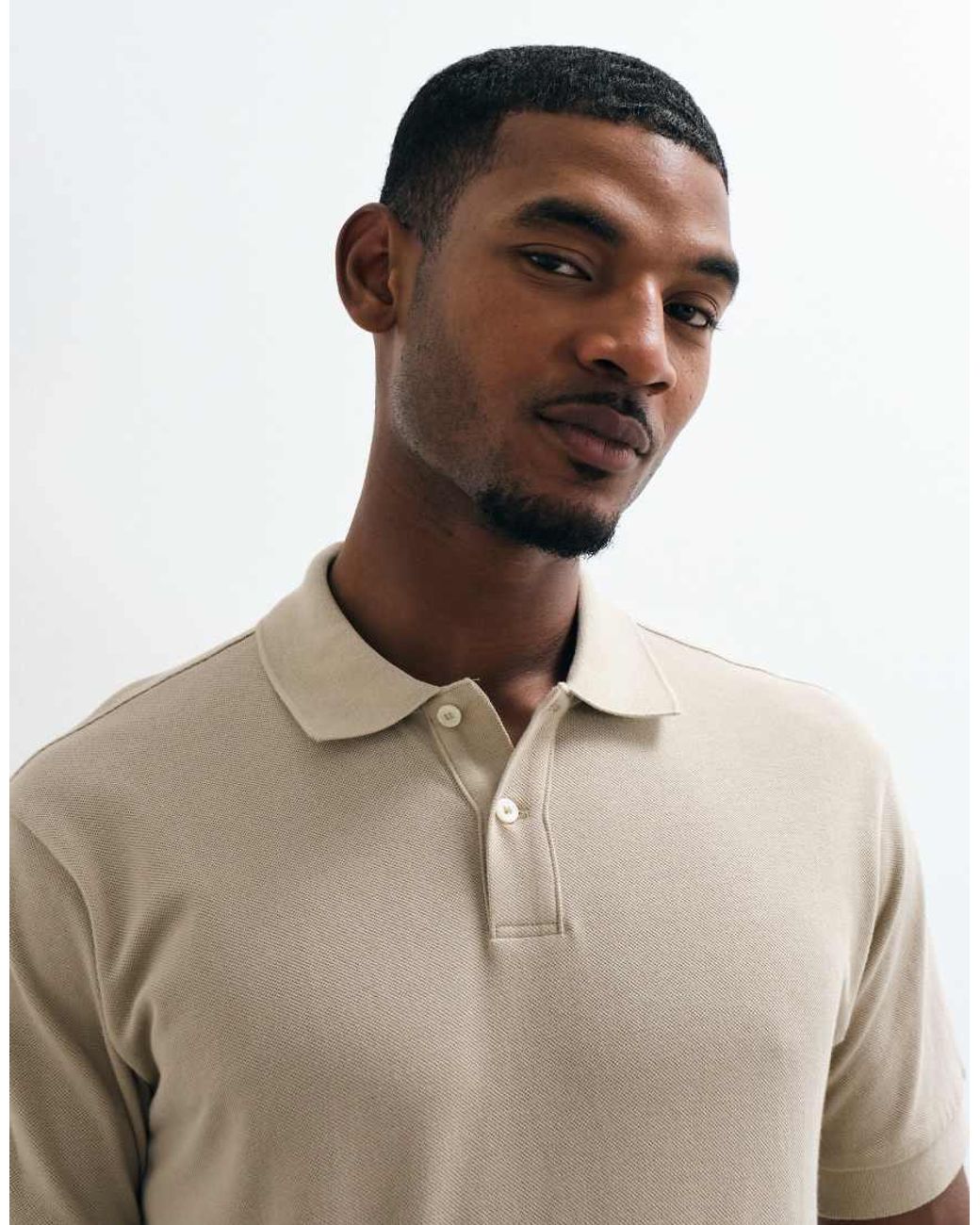 Mango Natural Polo Neck T-shirt for men