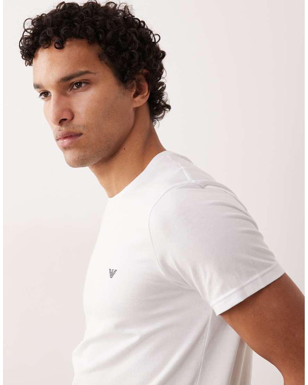 Emporio Armani White Bodywear 2 Pack Logo T-shirts for men