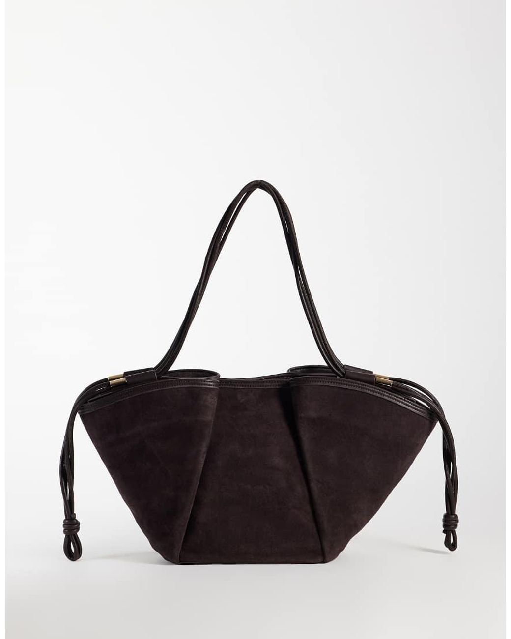 Dolce Vita Black Maro Suede Shoulder Tote Bag